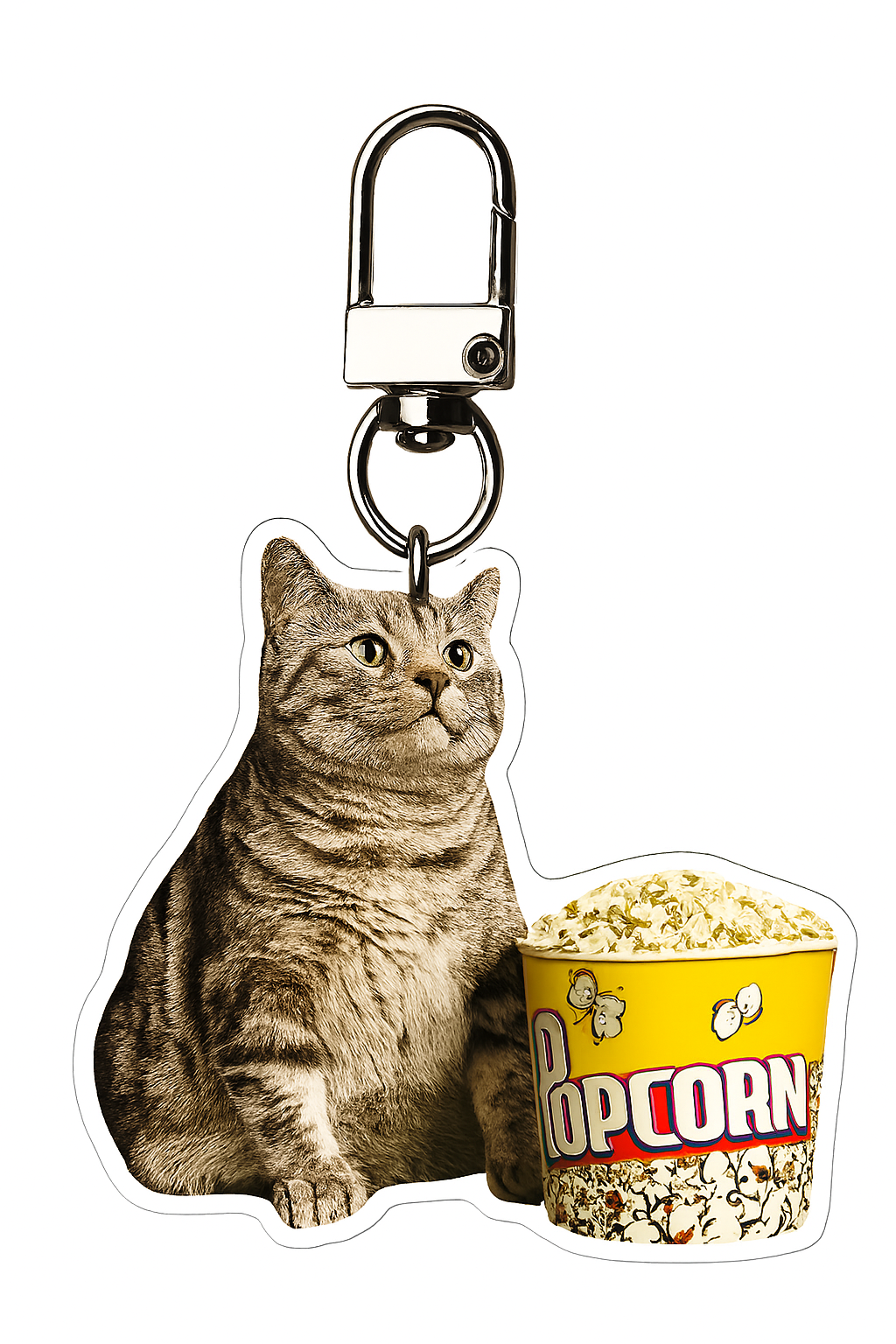 Katze & Popcorn Schlüsselanhänge